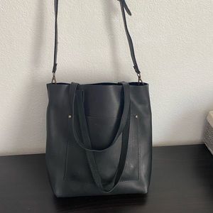 Portland Leather Crossbody Tote Black - Exceptional Condition!